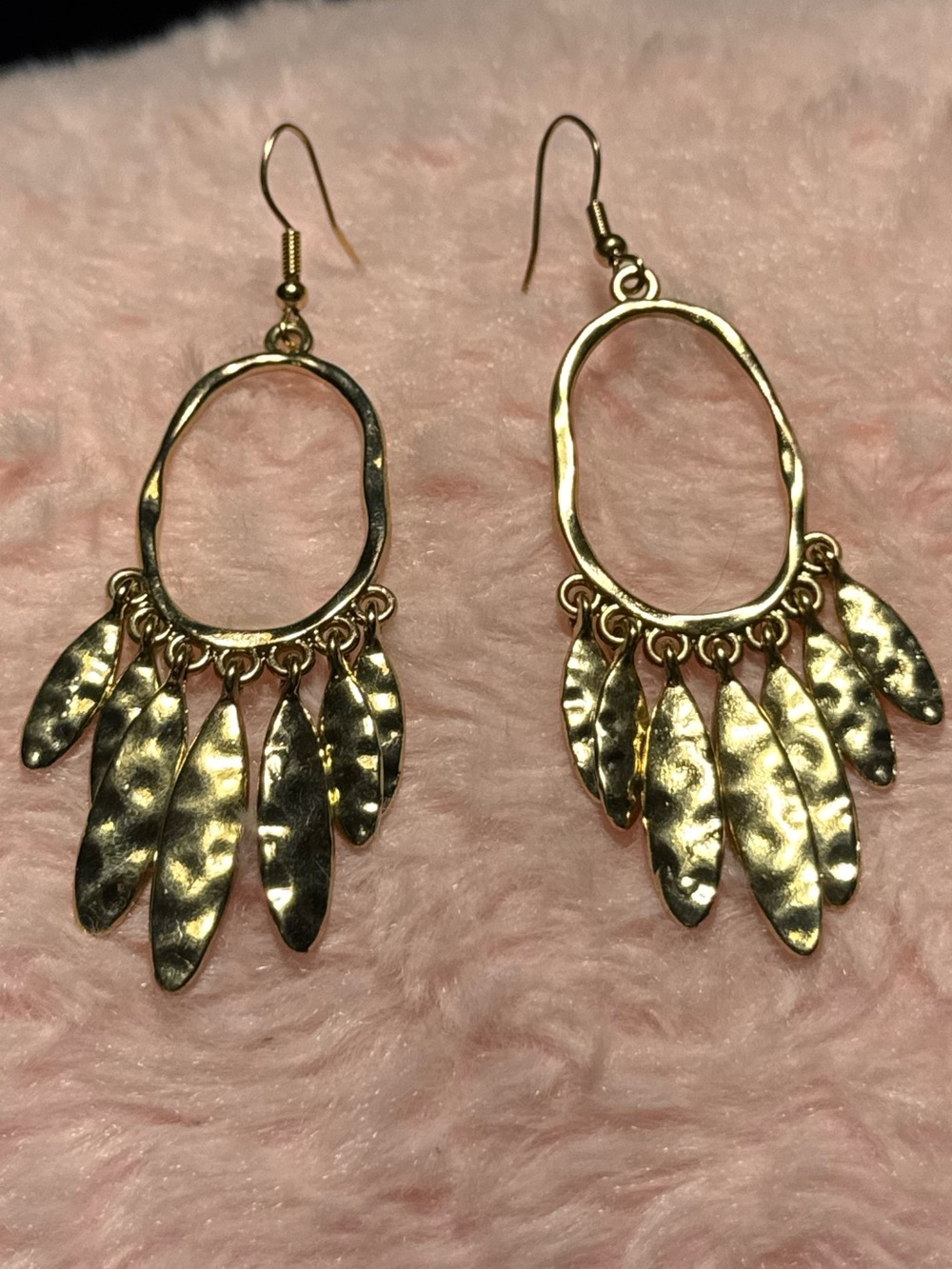 Gold Dangle Feather Charm Earrings - Women Jewelry